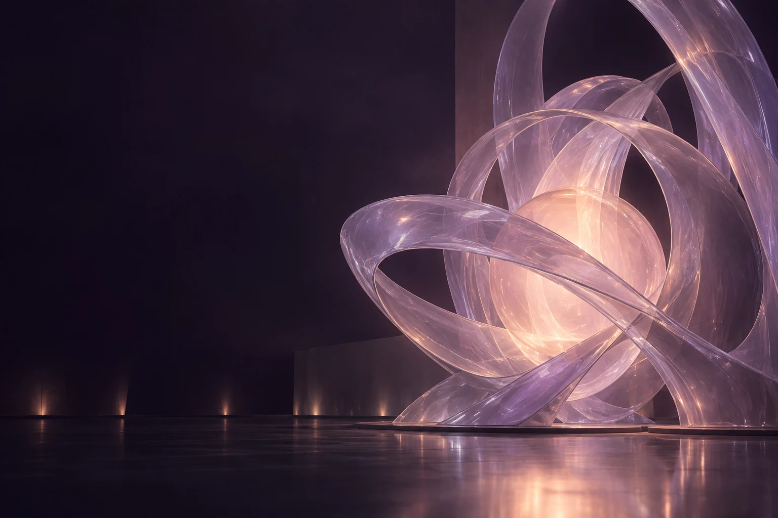 Interwoven glass forms, a visual expression of mind, soul and body