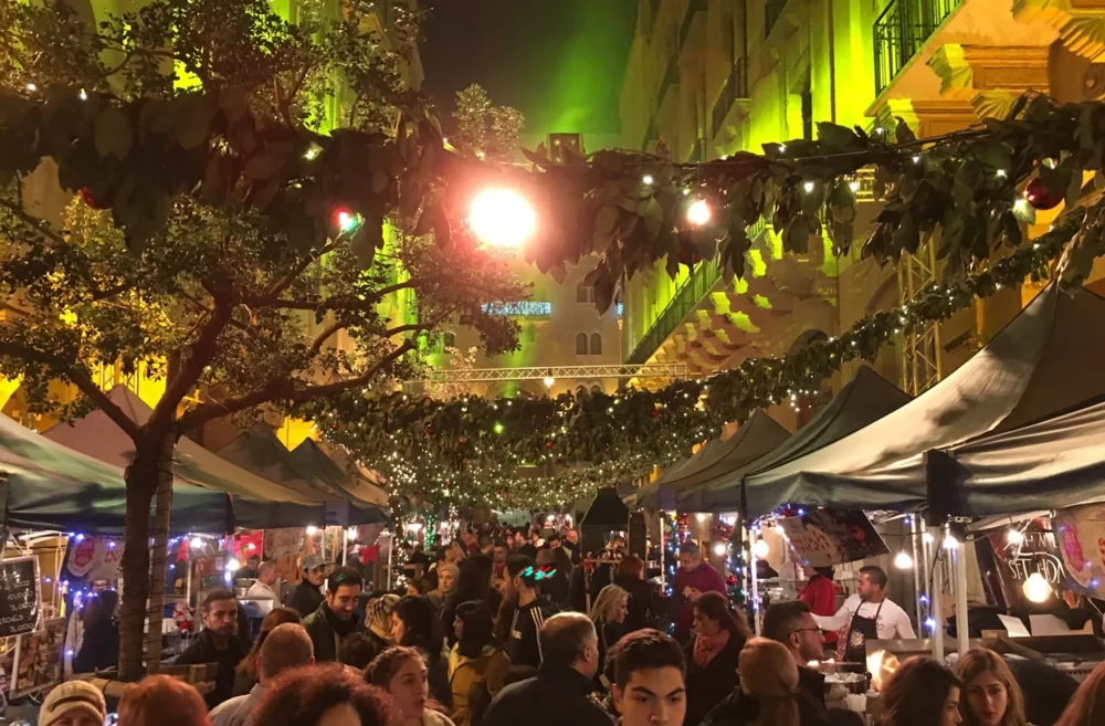 Souk el Akel "Food Market" - a first time ever spectacular Christmas market evoking a Christmas feel! The spicy red wine was exquisite!